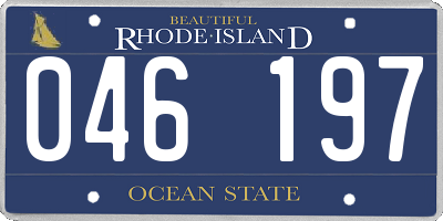 RI license plate 046197