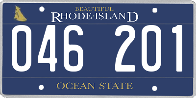RI license plate 046201