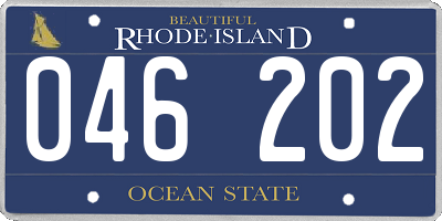 RI license plate 046202