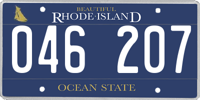RI license plate 046207