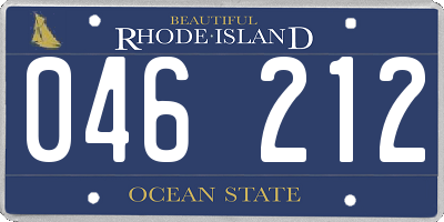 RI license plate 046212