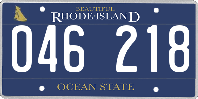 RI license plate 046218