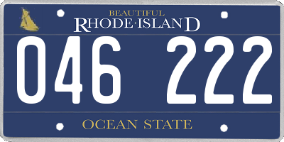 RI license plate 046222