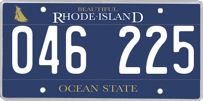RI license plate 046225
