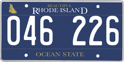 RI license plate 046226