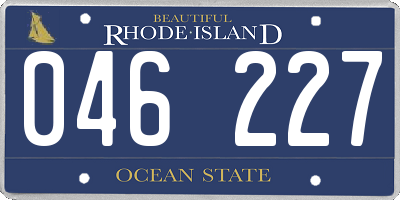 RI license plate 046227
