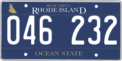 RI license plate 046232
