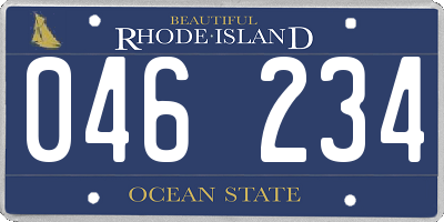 RI license plate 046234