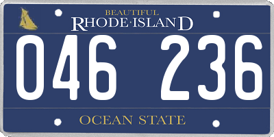 RI license plate 046236