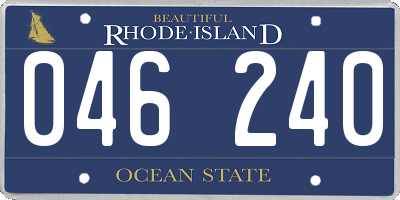 RI license plate 046240