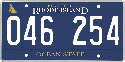 RI license plate 046254