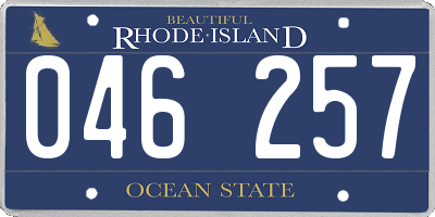 RI license plate 046257
