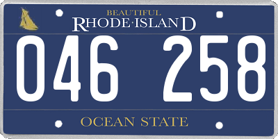 RI license plate 046258