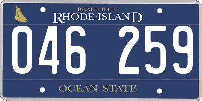 RI license plate 046259
