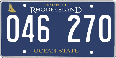 RI license plate 046270