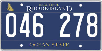 RI license plate 046278