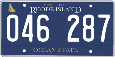 RI license plate 046287