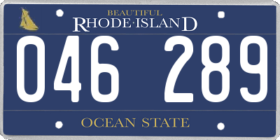RI license plate 046289