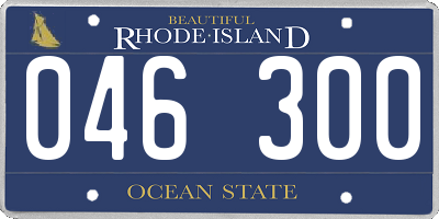 RI license plate 046300