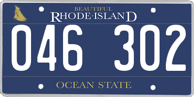 RI license plate 046302