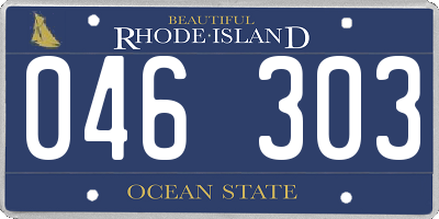 RI license plate 046303