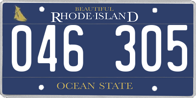RI license plate 046305