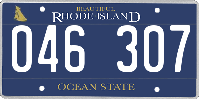 RI license plate 046307