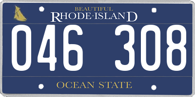 RI license plate 046308