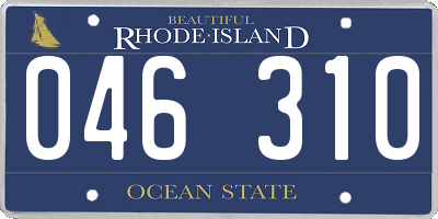 RI license plate 046310