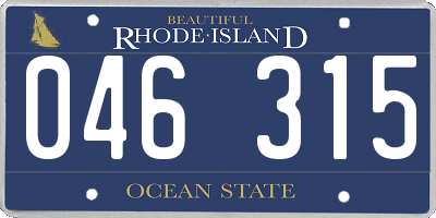 RI license plate 046315