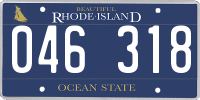 RI license plate 046318