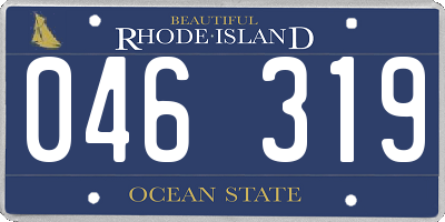 RI license plate 046319