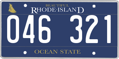 RI license plate 046321