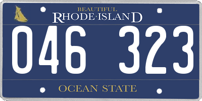 RI license plate 046323