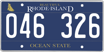 RI license plate 046326