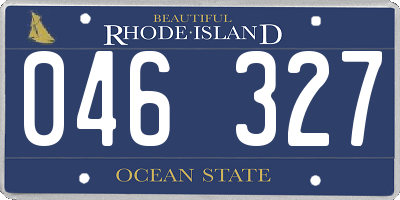 RI license plate 046327
