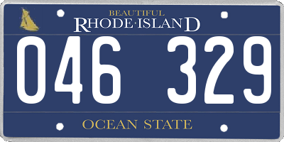 RI license plate 046329