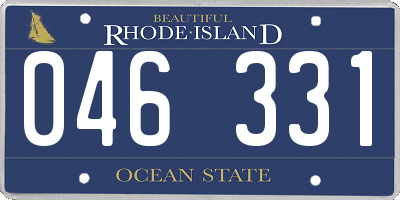 RI license plate 046331