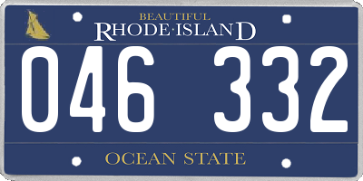 RI license plate 046332