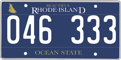 RI license plate 046333