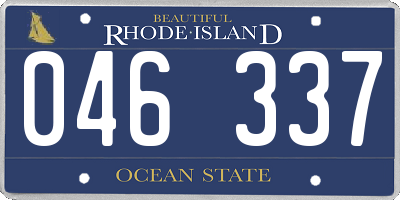 RI license plate 046337