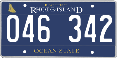 RI license plate 046342