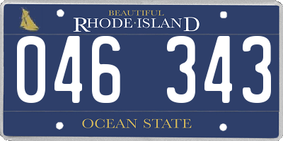 RI license plate 046343