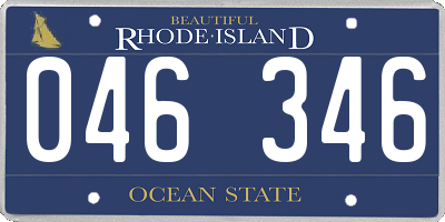 RI license plate 046346