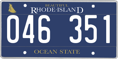 RI license plate 046351