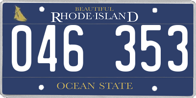 RI license plate 046353