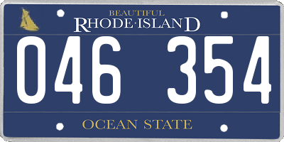 RI license plate 046354
