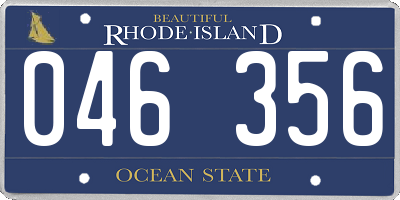 RI license plate 046356
