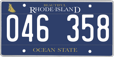 RI license plate 046358