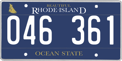 RI license plate 046361